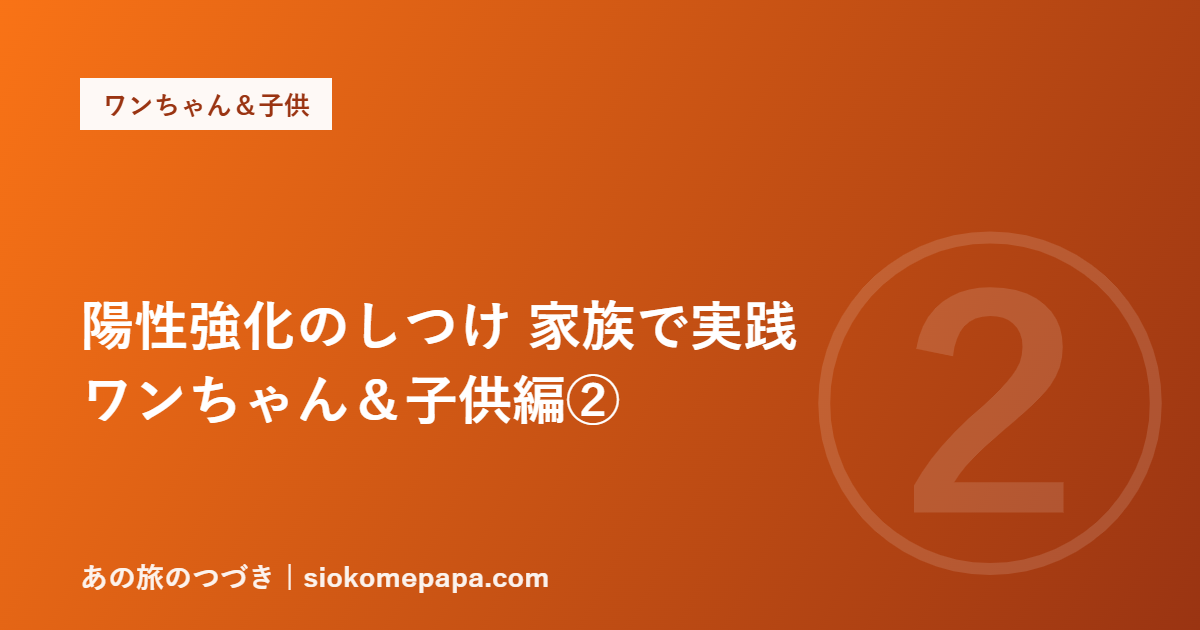 陽性強化のしつけ 家族で実践 ワンちゃん＆子供編②