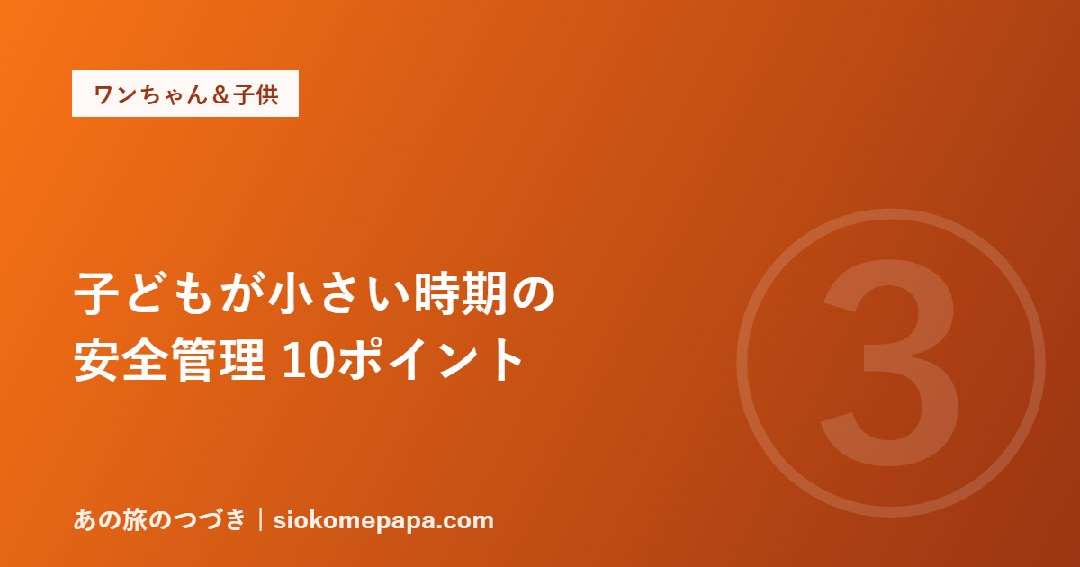 子どもが小さい時期の 安全管理 10ポイント