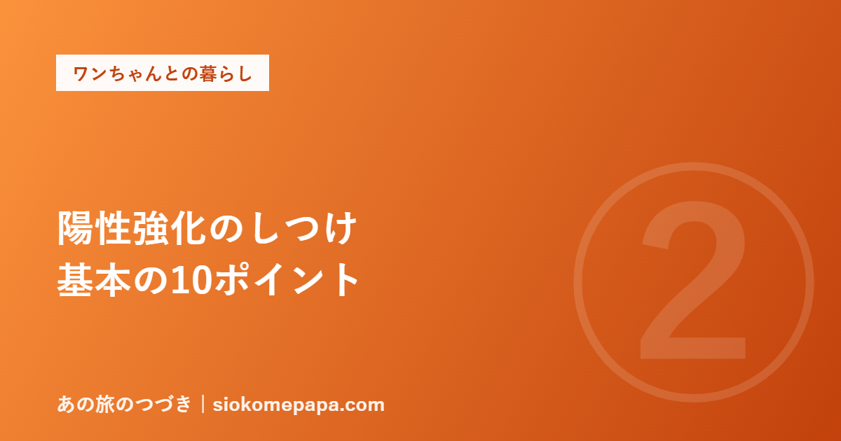 陽性強化のしつけ 基本の10ポイント